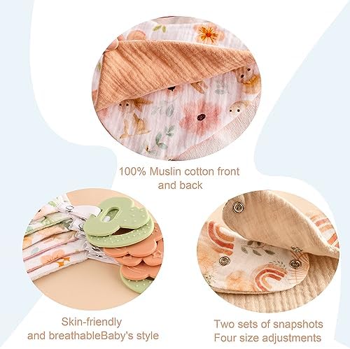 Baby Bandana Drool Bibs 6-Pack and Teething Toys 6-Pack Made - Image 6