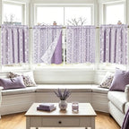 ASPMIZ Purple Linen Kitchen Curtains Double Layer Kitchen Window Curtains - Image 7