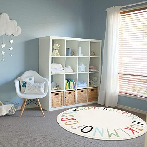 Topotdor Round ABC Area Rug, 71 Inch Soft Floor Carpet - Image 2