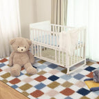 Super Soft Rug for Bedroom, 4x6 Ft Rainbow Area Rug Classic Checkered Shaggy - Image 4