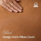 Foindtower Linen Solid Decorative Throw Pillow Covers 20x20 Autumn Orange - Image 2