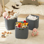 OIAHOMY Storage Cubes 11 Inch Storage Bins 3-Pack Square Baskets Dark Grey - Image 2
