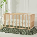 Brandream Crib Bed Skirt for Baby Girls Boys Gray Boho Bohemian Neutral Solid - Image 4