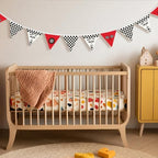 Race Car Room Decor Red Racing Banner Ready Set Go Garland Flags - Image 7