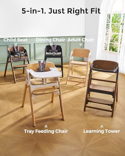 Momcozy 5-in-1 Wooden High Chair - Image 4