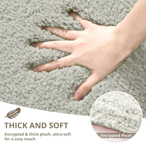 Polyester Bathroom Rug 17"x24" Light Gray, Non-Slip Soft Bath Mat - Image 4