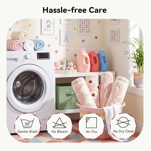 GRANNY SAYS Pink Daisy Bathroom Rug, Cute Bath Mat - Image 6