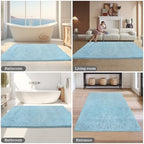 Yeaban Chenille Baby Blue Bathroom Rug 40"x60", Non-Slip Rubber Backing - Image 5