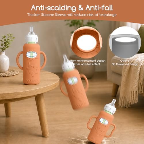 4 Pack Silicone Sleeves for Dr. Brown's Glass Baby Bottles, Anti Breakage Baby - Image 7