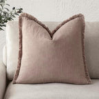 Foindtower Decorative Linen Fringe Throw Pillow Covers Cozy Boho Farmhouse by Foindtower