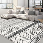 Nakagishi Black Rug Living Room Rugs: 9x12 Machine Washable Boho Large Neutral by NakagishiAreaRug