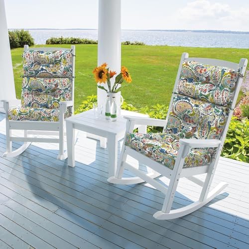 DYTXIII Outdoor High Back Chair Cushions Set of 2, Water Repellent Tufted - Image 2