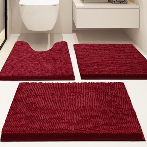 Bathroom Rugs Sets 3 Piece Non Slip, Bath Rugs - Image 2