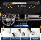 EcoNour 2-Piece Jeep Windshield Sun Shade, Foldable UV & Heat Protection - Image 5