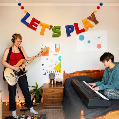 Pre-Strung Retro LET’S Play Felt Banner Reusable Kids Playroom Decorations - Image 5