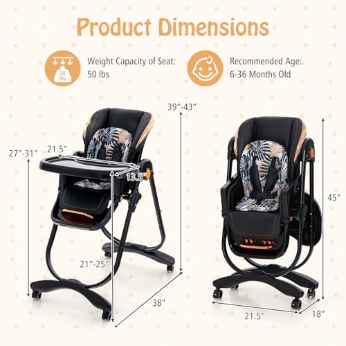 BABY JOY High Chair, Foldable Baby High Chair - Image 6