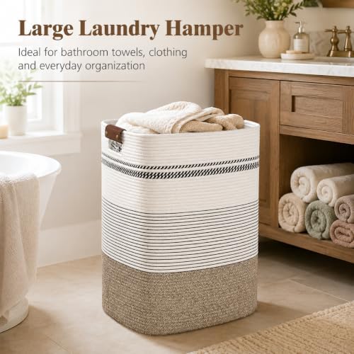 Laundry Hamper, Cotton Rope Laundry Basket - Image 3
