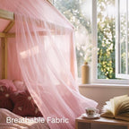 NICETOWN Baby Pink Girls Room Bed Canopy - Image 6