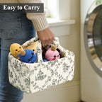 Small Storage Basket Organizer, Mini Fabric Floral Storage Baskets - Image 3