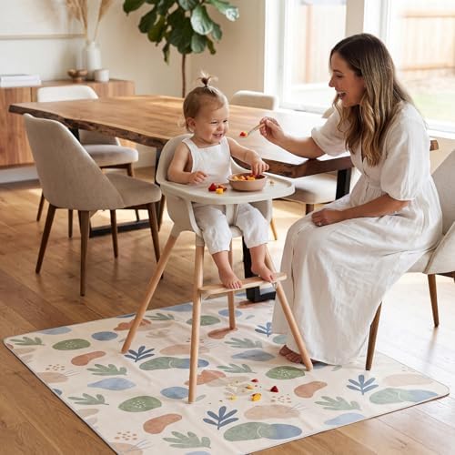 Splat Mat for Under High Chair, Waterproof Washable High Chair Floor Mat - Image 2
