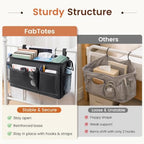 Fab totes Bedside Caddy for Dorm Bed, Bedside Storage Bag Hanging Organizer - Image 2