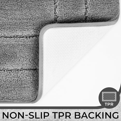 GRANNY SAYS Dark Grey U Shaped Toilet Rug 20" x 24", Non-Slip Bath Mat - Image 6