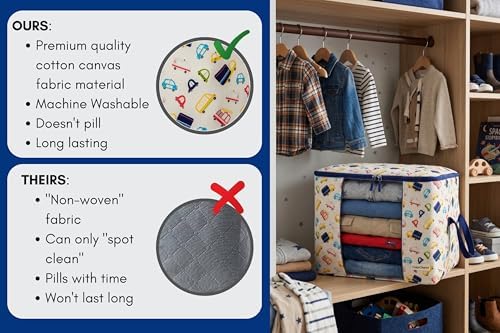Chaos Cleared Kids Storage Bags – 100% Cotton Canvas Toy & Clothes Organizer - Image 4