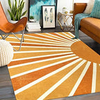 Lahome Colorful Rainbow Sun Area Rug 8x10, Boho Print - Image 5