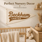 Personalized Baby Name Sign for Nursery Decor, Canvas Name Pennant Flag - Image 5