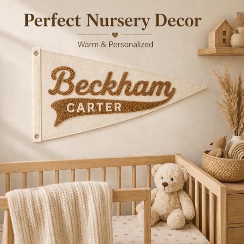 Personalized Baby Name Sign for Nursery Decor, Canvas Name Pennant Flag - Image 5