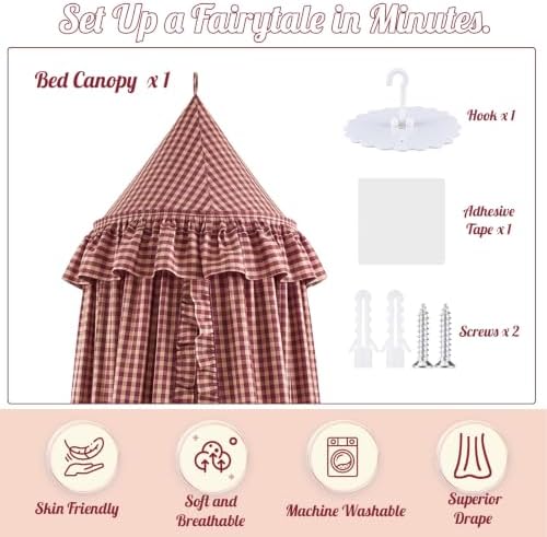 SmoothNovelty Gingham Plaid Bed Canopy - Image 3