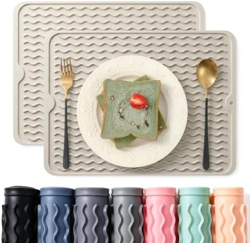 2 Pack Caketime Silicone Dish Drying Mat by CAKETIME