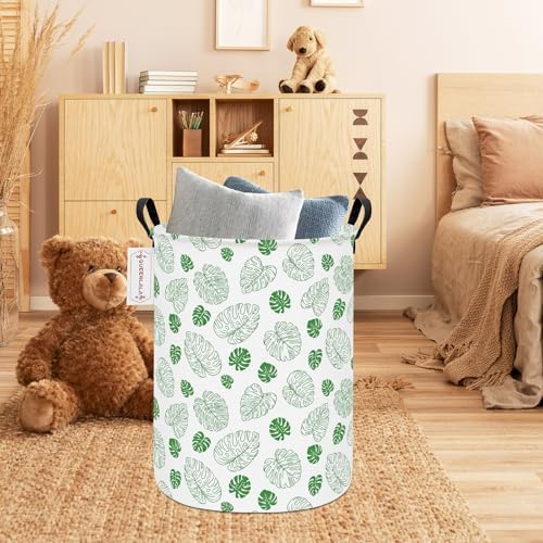QUEENLALA Large Foldable Round Storage Basket Laundry Hamper - Image 7