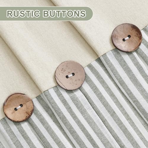 ASPMIZ Cotton Linen Kitchen Curtains 36 Inch Length, Farmhouse Rod Pocket Short - Image 3
