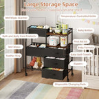 Somdot Baby Diaper Caddy Organizer, 3-Tier Rolling Cart - Image 3