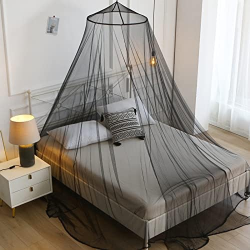 Mosquito Net Bed Canopy for Girls Black Bed Curtains Tent Twin Queen Size - Image 2
