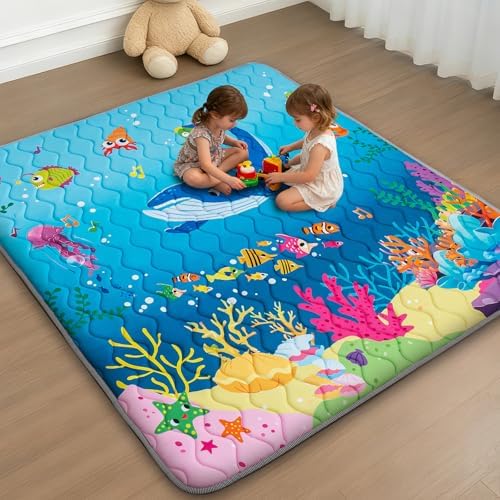 RONGFA Baby Play Mat for Floor, Playpen Mat for Toddlers Infant Kids, Machine - Image 7