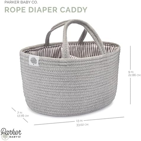 Parker Baby Co. Soft Rope Diaper Caddy Organizer - Image 2