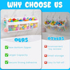 Bath Toy Storage, 3 Compartment Horizontal Large Openings - Image 7