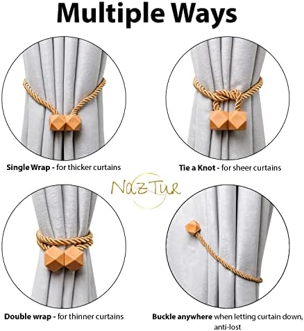 NazTur Magnetic Curtain Tiebacks, Curtain Ties, No-Drill Holdbacks - Image 6