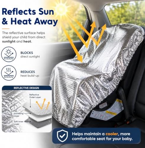 Mommy's Helper Baby Car Seat Sun Shade Cover, Reflective Heat Protector - Image 3