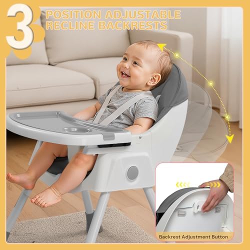 Ktaxon Baby High Chair, 6-in-1 Portable Rocking Highchair - Image 4