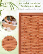 JOSTYLE Bamboo Room Divider, 4-Panel Folding Privacy Screen - Image 3