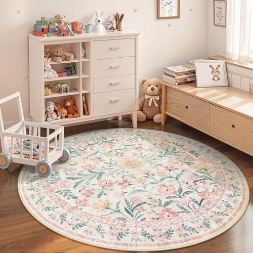 Wonnitar Washable Round Rugs 6ft, Boho Soft Ultra-Thin Circular Carpets - Image 6