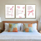 JBZDD Coquette Pink Bow Wall Art Decor Posters Set of 3, Inspirational Bible - Image 4