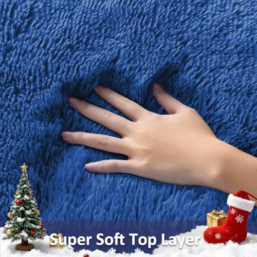 Ophanie Blue Runner Rug for Hallway, 2x6 Bedroom Bedside Living Room Rugs - Image 3