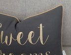Rudransha Sweet Dreams Embroidered 12x18 Lumbar Pillow Cover, Dark Grey - Image 2