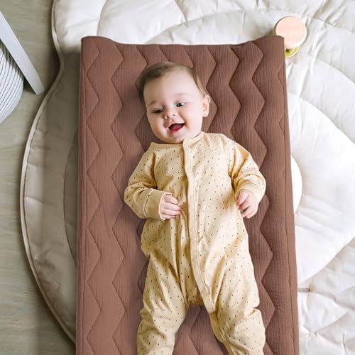 lulumoon Muslin Changing Pad Cover: Quilted Cotton Gentle on Baby's Skin - Image 3
