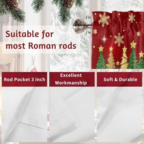 Vandarllin Christmas Kitchen Curtains Valances - Image 7