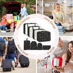 Packing Cubes for Travel 8 Set Luggage Organizer Bags Black Cherry - Image 7